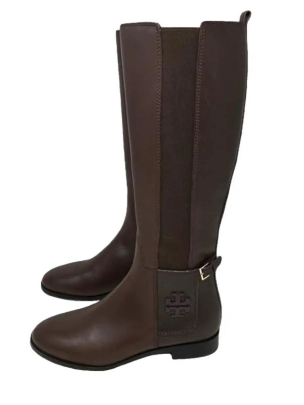Tory Burch Wyatt Boots in Chocolate Brown - Tall Riding Boots With Suede Panel